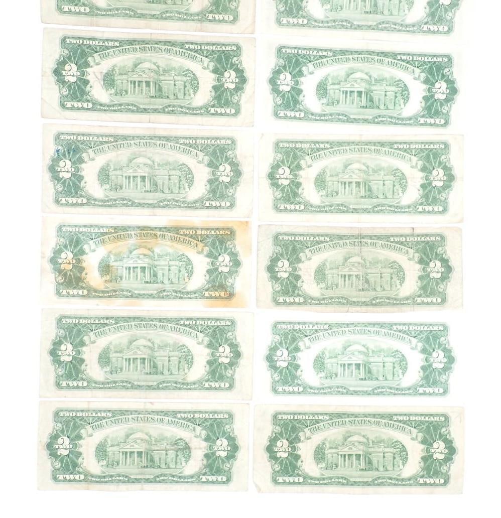 (12) U.S. $2.00 Red Seal United States Notes - 8