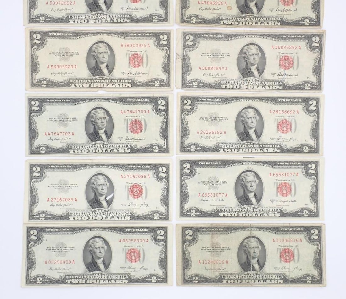 (12) U.S. $2.00 Red Seal United States Notes - 4