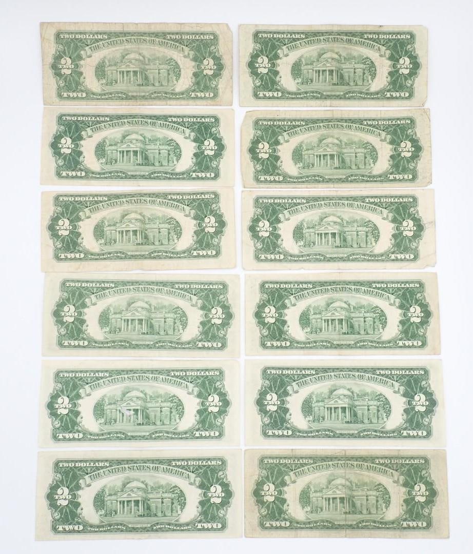 (12) U.S. $2.00 Red Seal United States Notes - 5