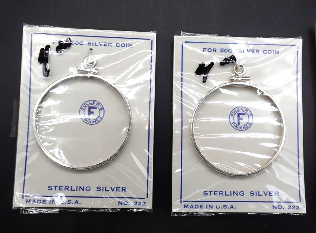 (3) Sterling Silver Coin Bezels - 2