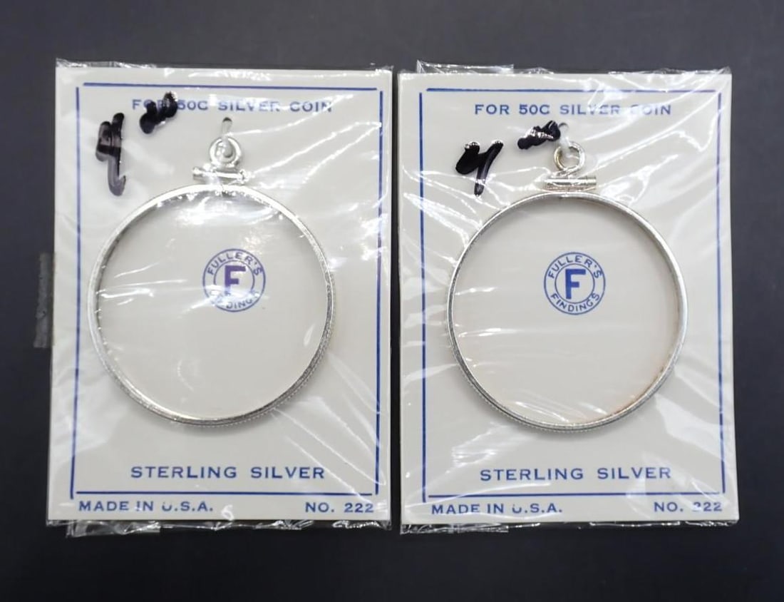 (3) Sterling Silver Coin Bezels - 4