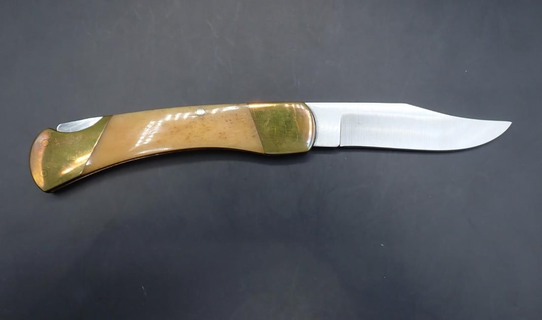 Colonel Littleton Folding Knife: 6.5" overall length, bone handles, excellent condition