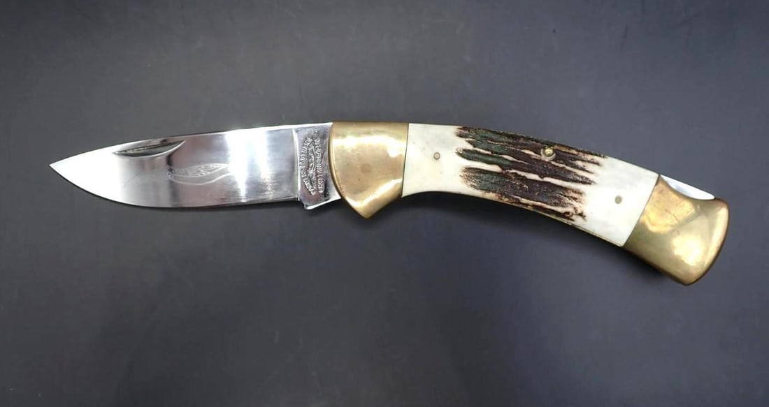 Parker Brothers K-115 Folding Knife: stag handles; 8" overall length
