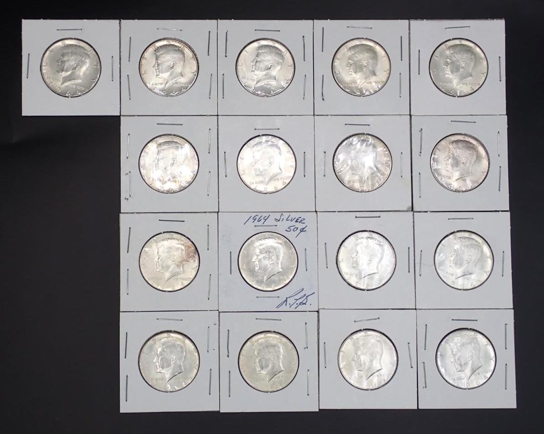 (17) Silver U.S. Kennedy Half Dollars (1 of 6)