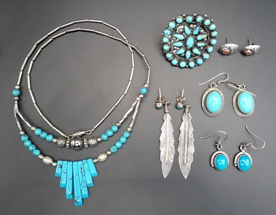 Native American Silver & Turquoise Jewelry - 2