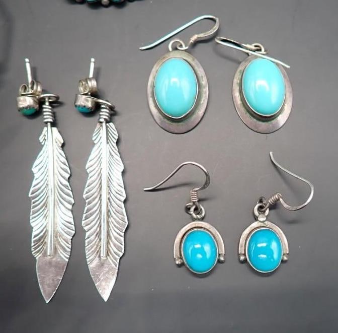 Native American Silver & Turquoise Jewelry - 3