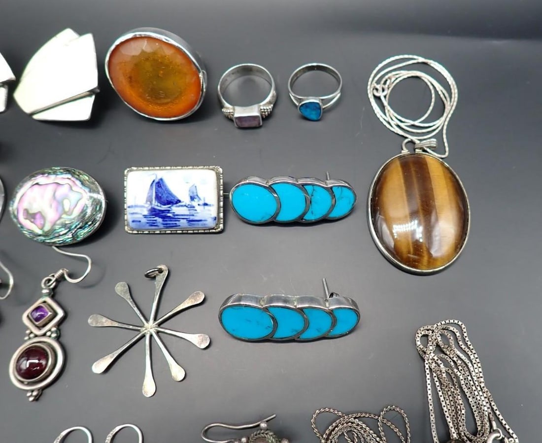 (27) Sterling Silver Jewelry Articles - 4