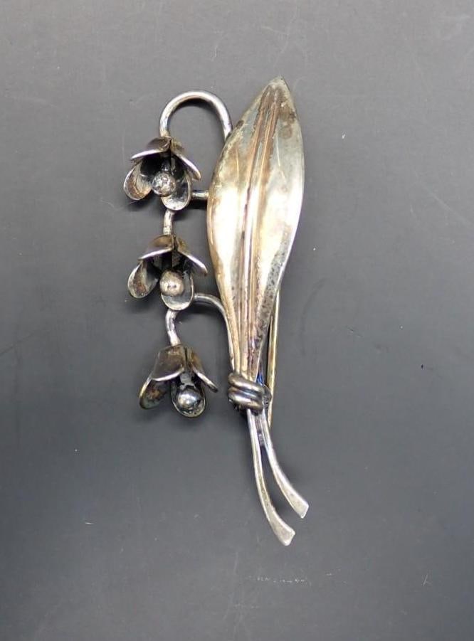 Sterling Silver Lily of the Valley Brooch (1 of 5)
