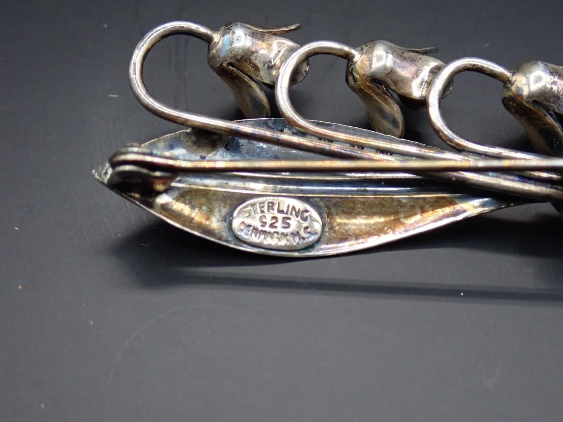 Sterling Silver Lily of the Valley Brooch - 4
