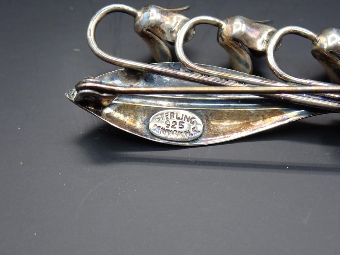 Sterling Silver Lily of the Valley Brooch - 5