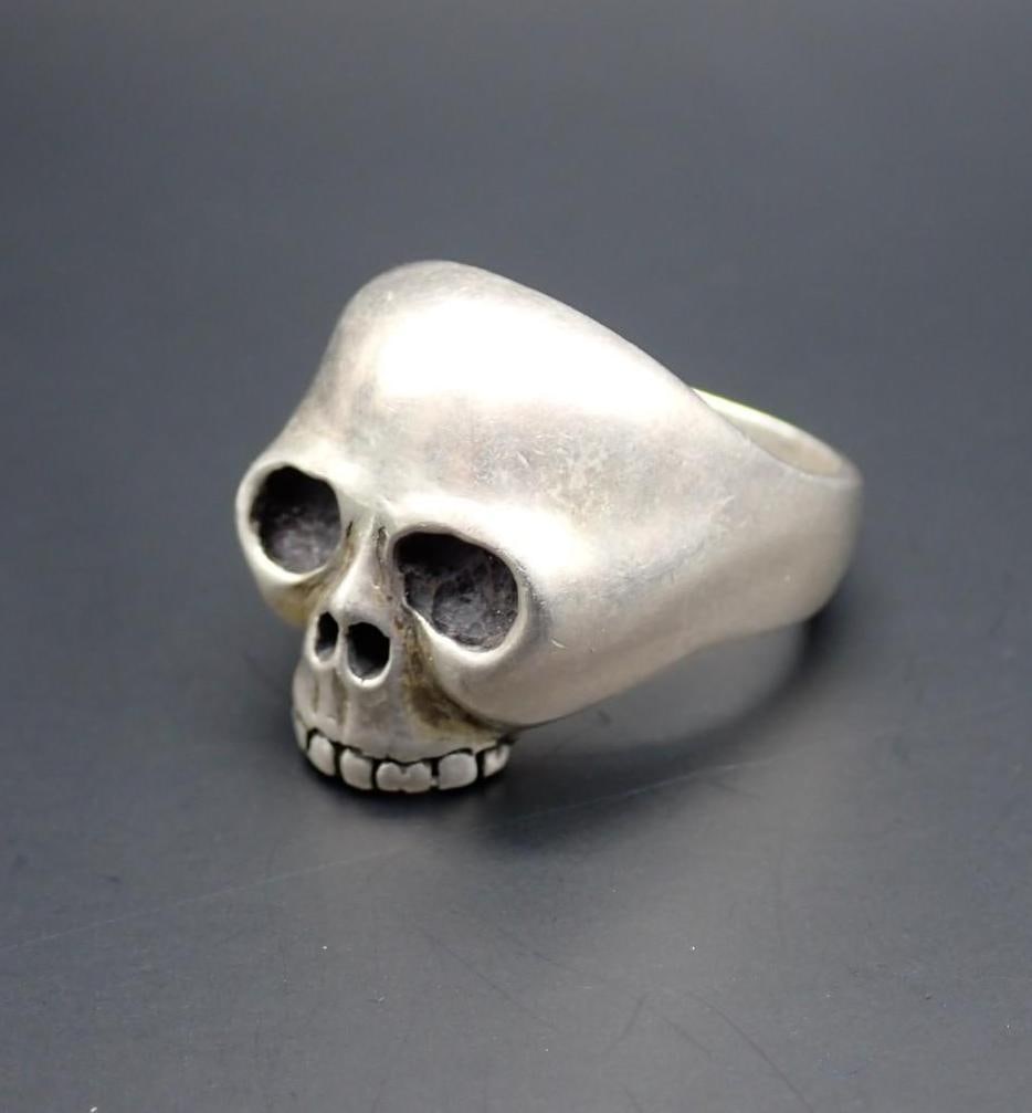 Sterling Silver Skull Ring: size 12; 18.5 grams
