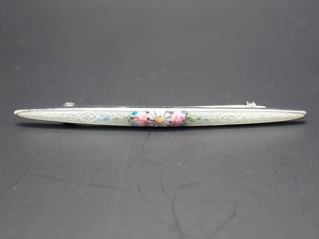 (2) Enamel Bar Pins & Painted MOP Cufflinks - 6