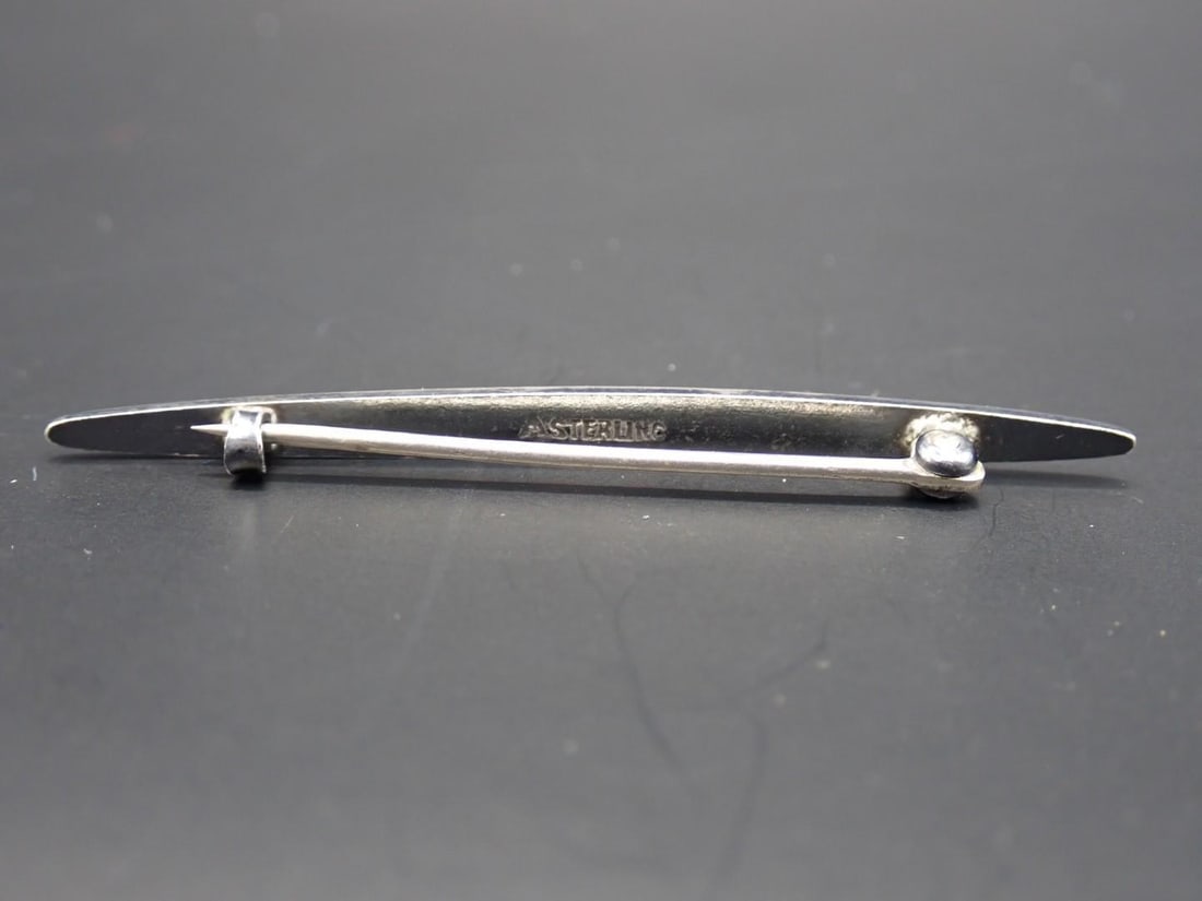 (2) Enamel Bar Pins & Painted MOP Cufflinks - 8