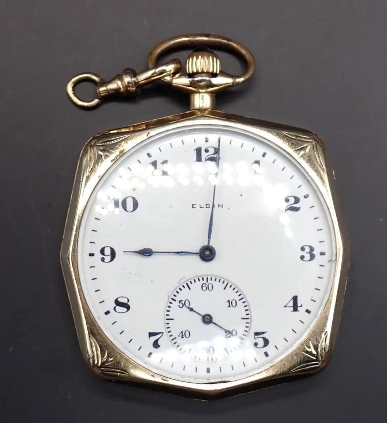Elgin Gold Filled Case Pocket Watch: s.n. 22528885; 43mm in width; 17 jewels; appears to work