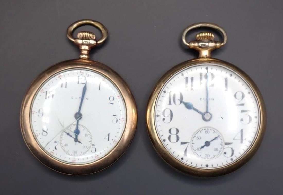 (2) Elgin Gold Filled Case Pocket Watches - 2