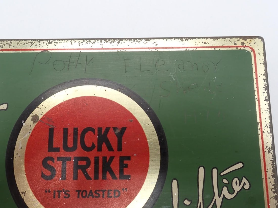 Antique Lucky Strike Cigarettes Tin & Ephemera - 2