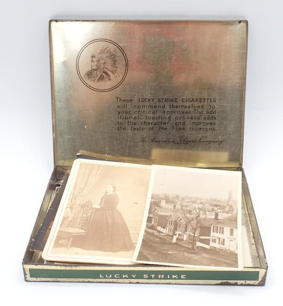 Antique Lucky Strike Cigarettes Tin & Ephemera - 4