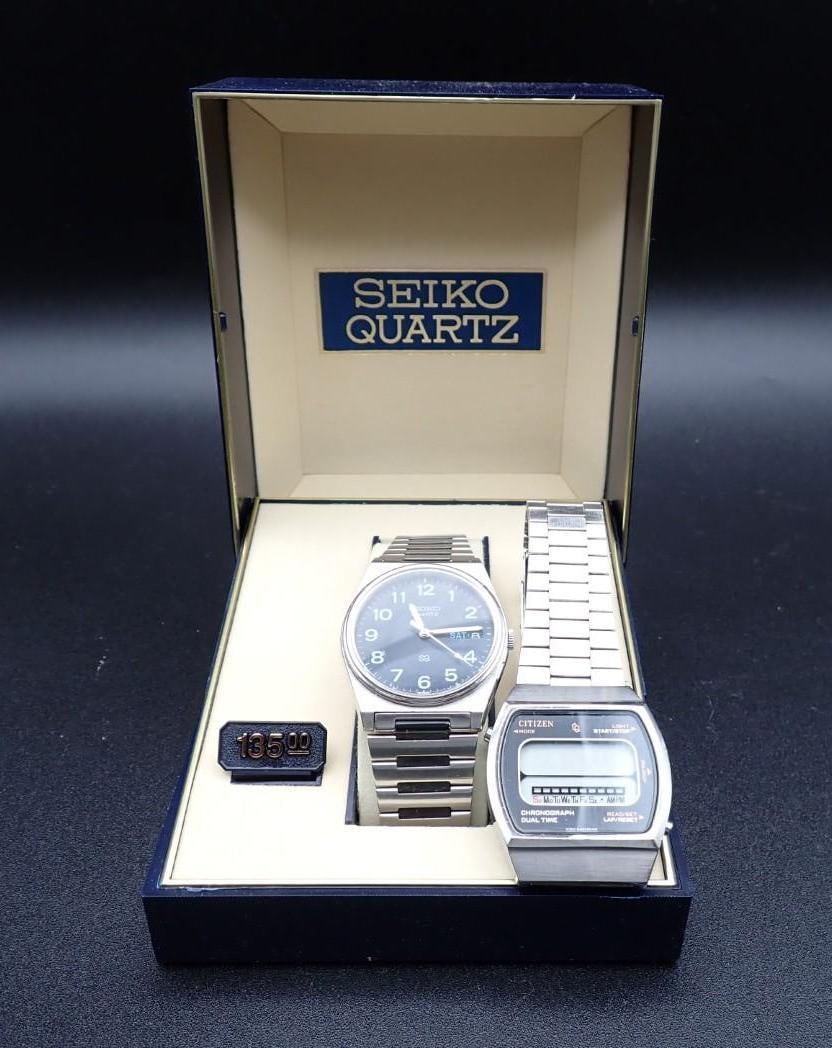 (2) Wrist Watches: Seiko SPD225 Quartz, in the box & Citizen Dual Time Chronograph Digital