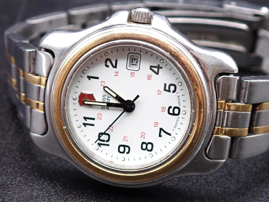Ladies Two-Tone Swiss Army Wrist Watch - 3