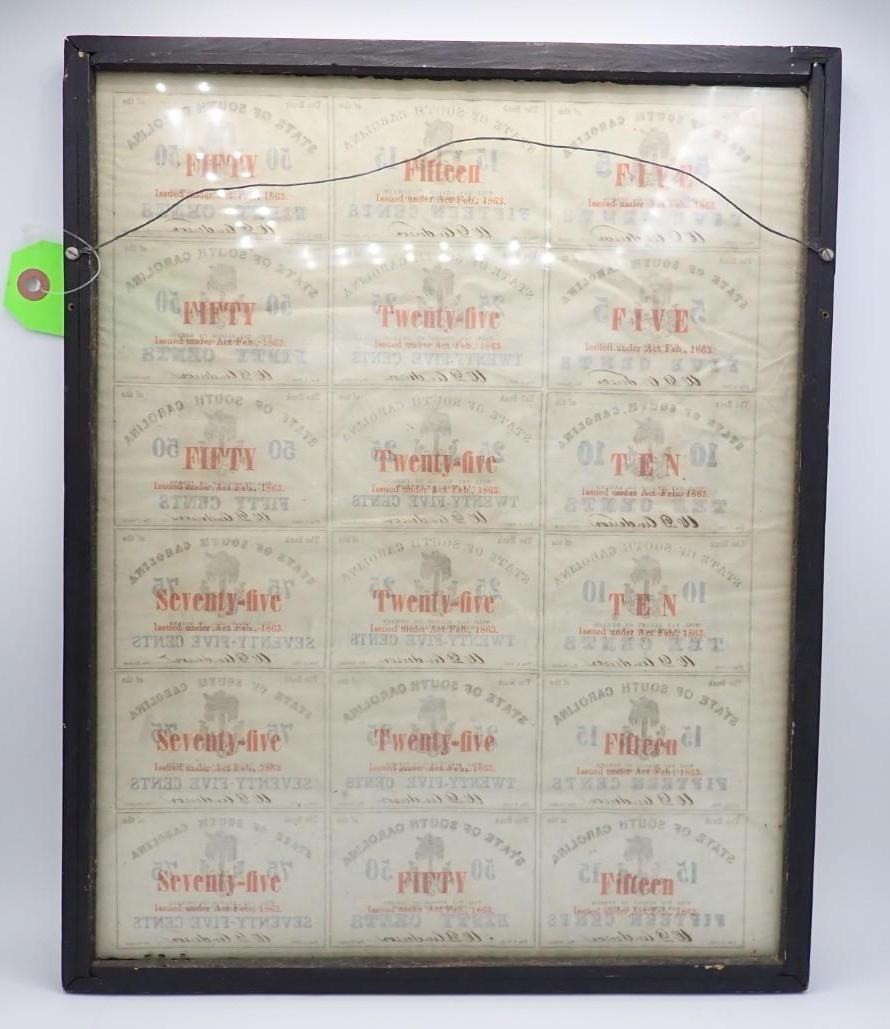 Uncut Sheet of Civil War Era South Carolina Fractional Currency - 3
