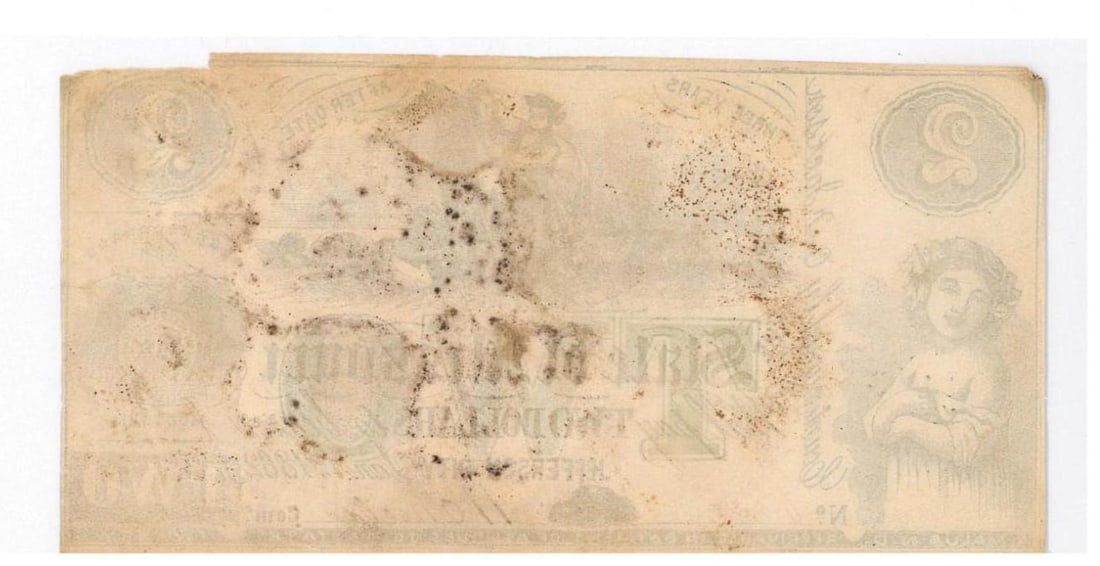 1862 Missouri $2 Civil War Currency - 2