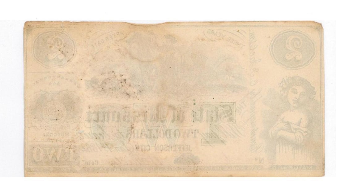 1862 Missouri $2 Civil War Currency - 2