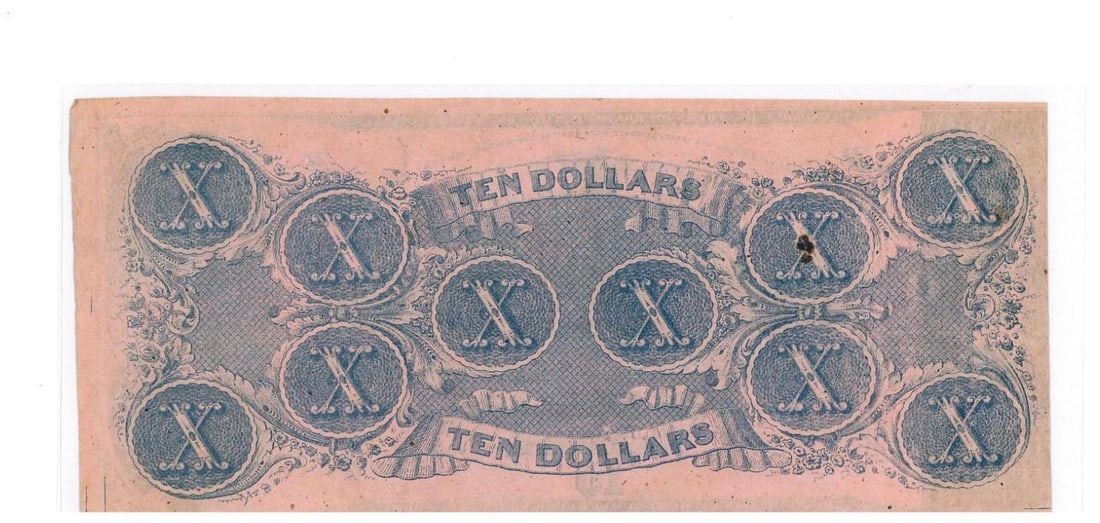 1862 Richmond $10 Confederate Currency - 2