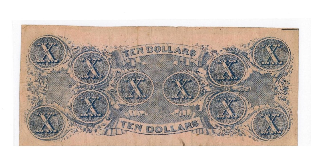 1862 Richmond $10 Confederate Currency - 2