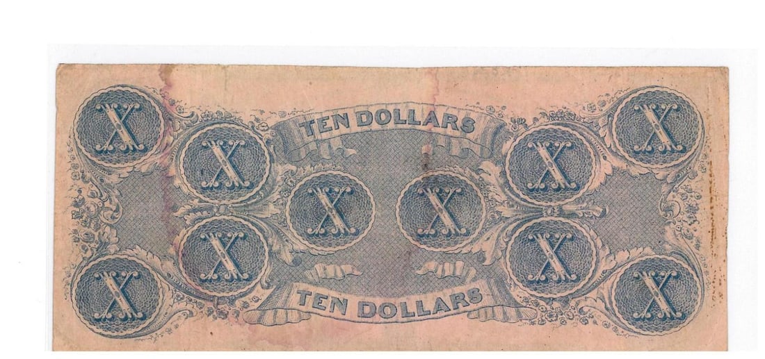 1862 Richmond $10 Confederate Currency - 2