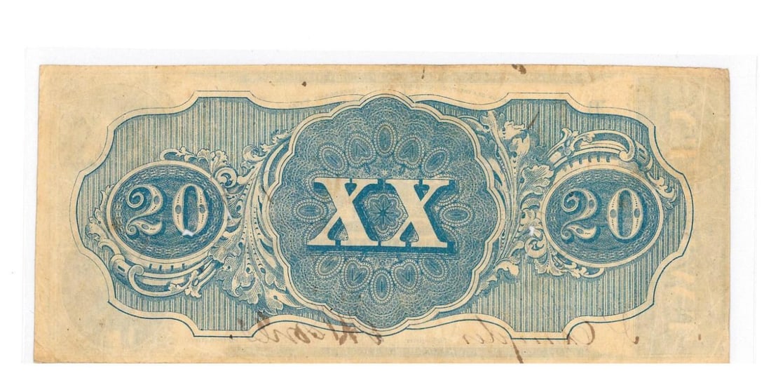1862 Richmond $20 Confederate Currency - 2
