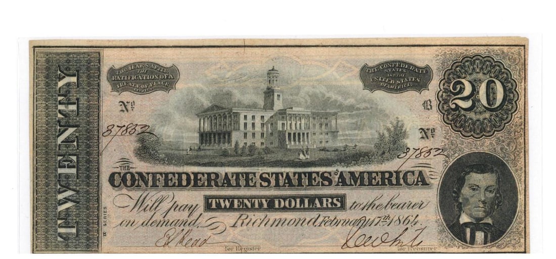 1864 Richmond $20 Confederate Currency (1 of 2)