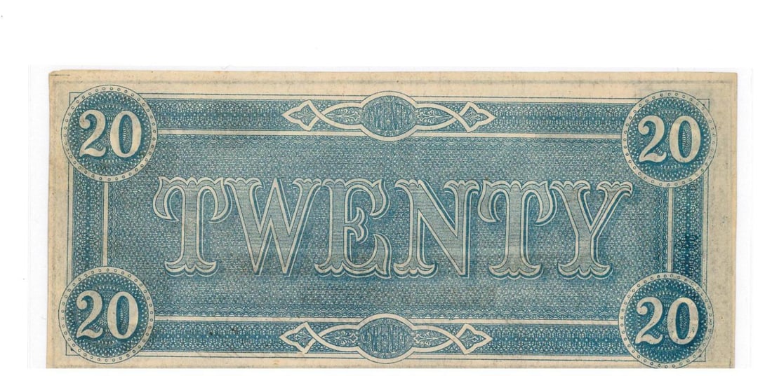 1864 Richmond $20 Confederate Currency - 2