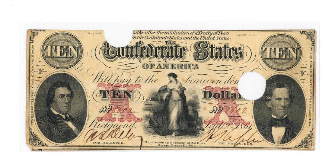 1861 $10 Confederate Currency (1 of 2)