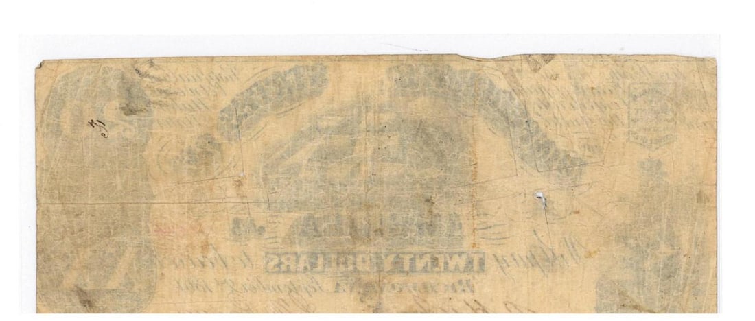 1861 Richmond $20 Confederate Currency - 2