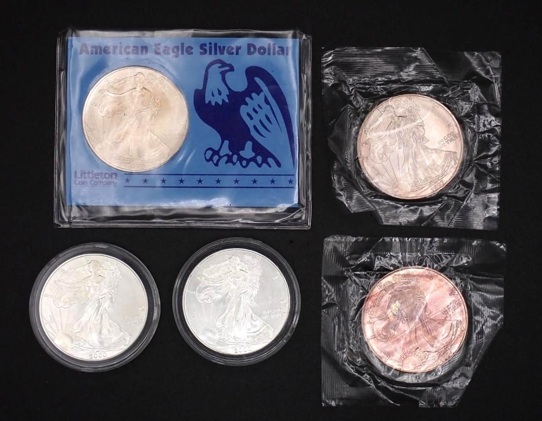 (5) U.S. Silver Eagle 1 Oz. Coins (1 of 3)