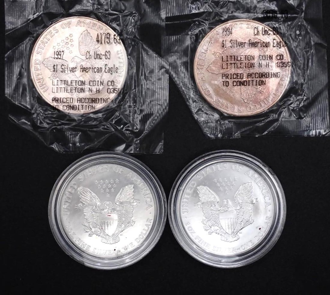 (5) U.S. Silver Eagle 1 Oz. Coins - 3