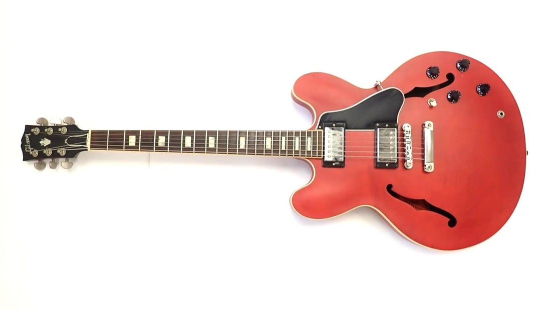 Gibson Memphis ES-335 Satin Semi-Hollowbody Electric Guitar: s.n. 10995753, model ESDE14RDNH1, 2015, U.S. made, with Gibson hard case