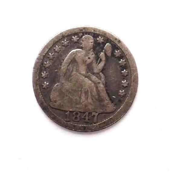 1847 U.S. Liberty Seated Dime: 1847 U.S. Liberty Seated Dime