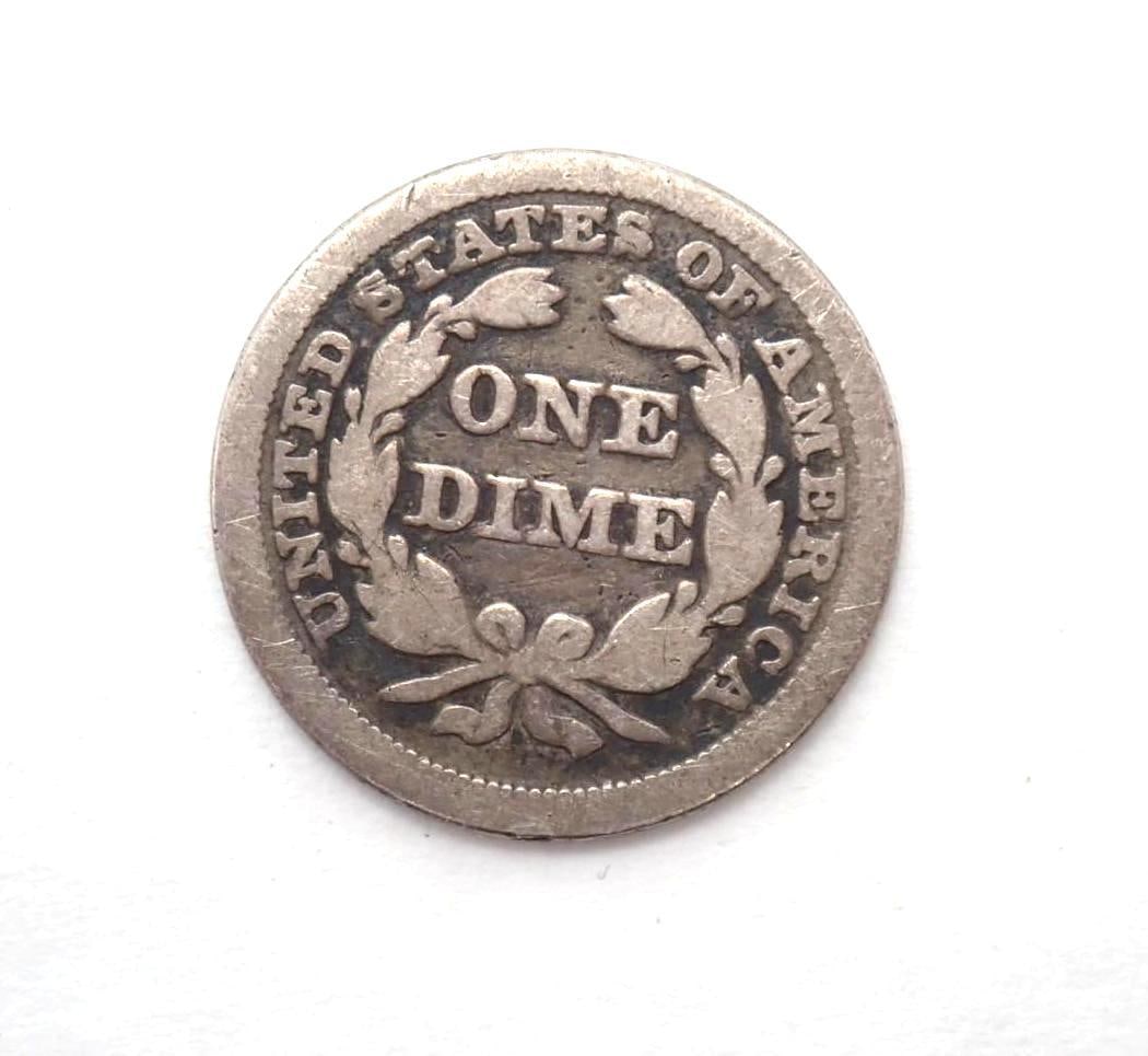 1847 U.S. Liberty Seated Dime - 2