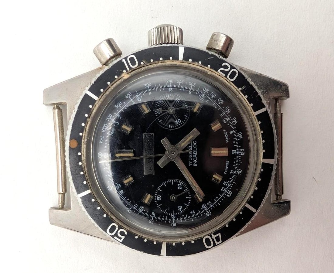 Vintage Le Marc 100 Incabloc Chronograph Wrist Watch - 2