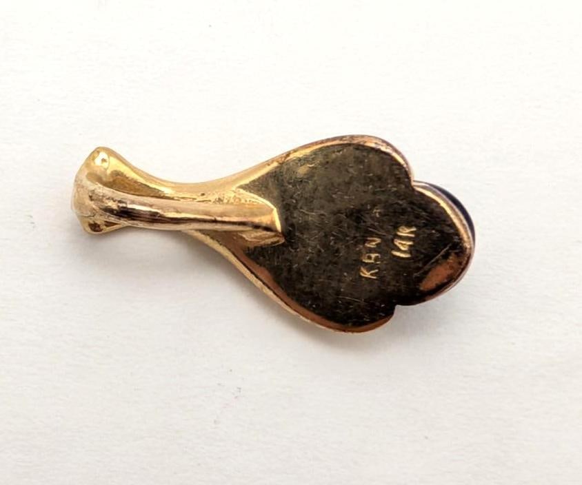 14K Yellow Gold & Black Onyx Pendant - 2