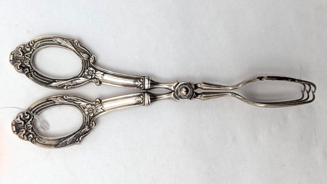 German Sterling Silver Handled Tongs - 2