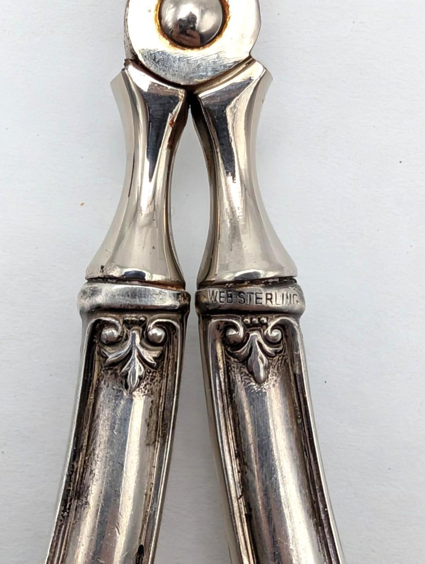 German Sterling Silver Handled Tongs - 3