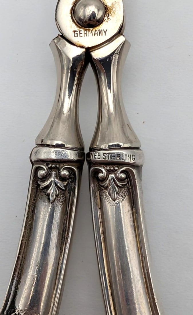 German Sterling Silver Handled Tongs - 4