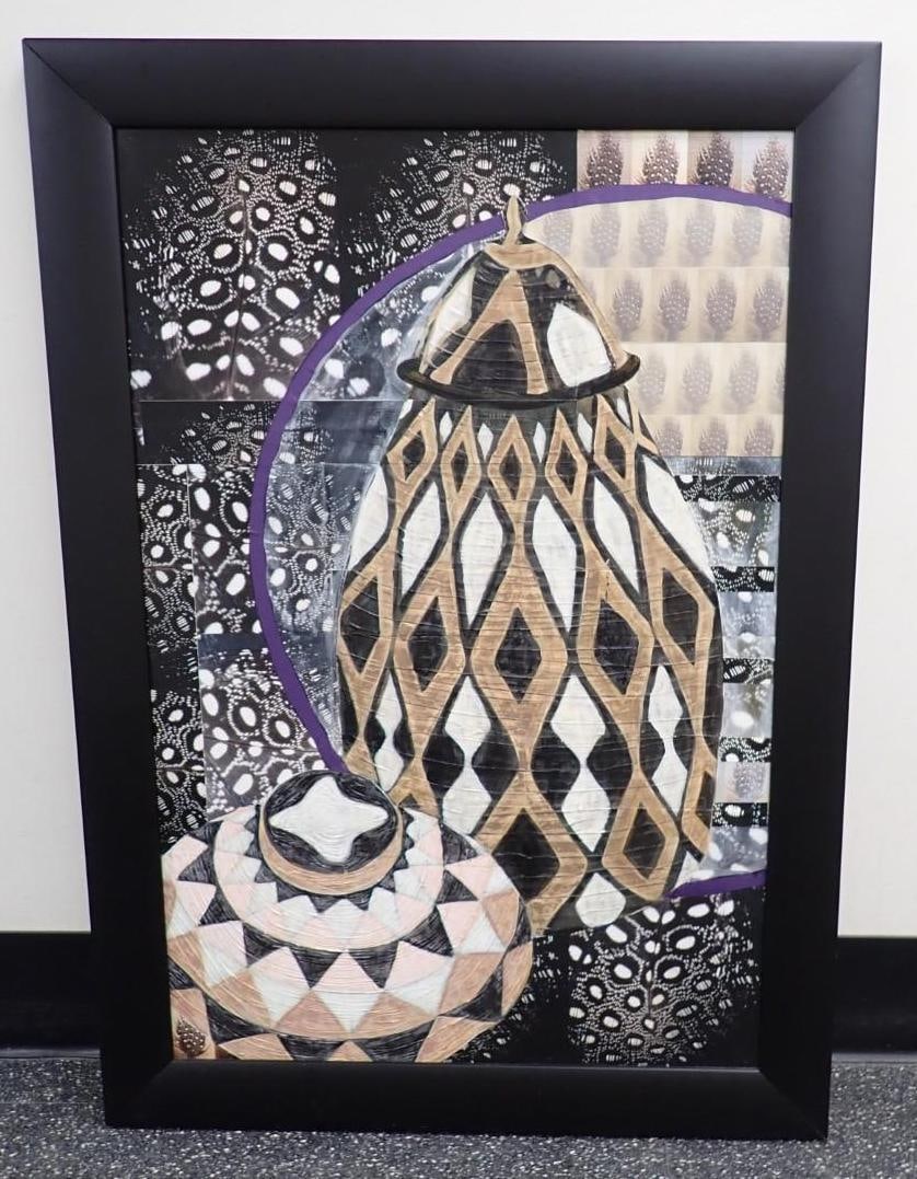 Carolyn Shattuck Collage "New Guinea Fowl 2" - 2