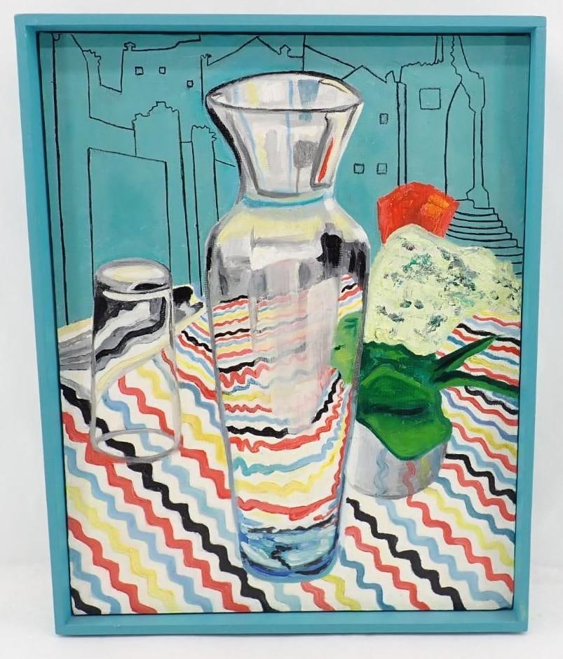 Carolyn Shattuck Oil on Canvas Painting "Les Bibelots III": 21" x 16.75", titled and signed en verso. Carolyn Shattuck is a Vermont artist and works in multiple mediums.