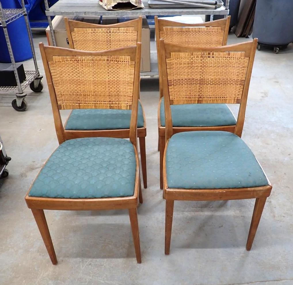 Set of Four Mid Century Modern Side Chairs: repairs