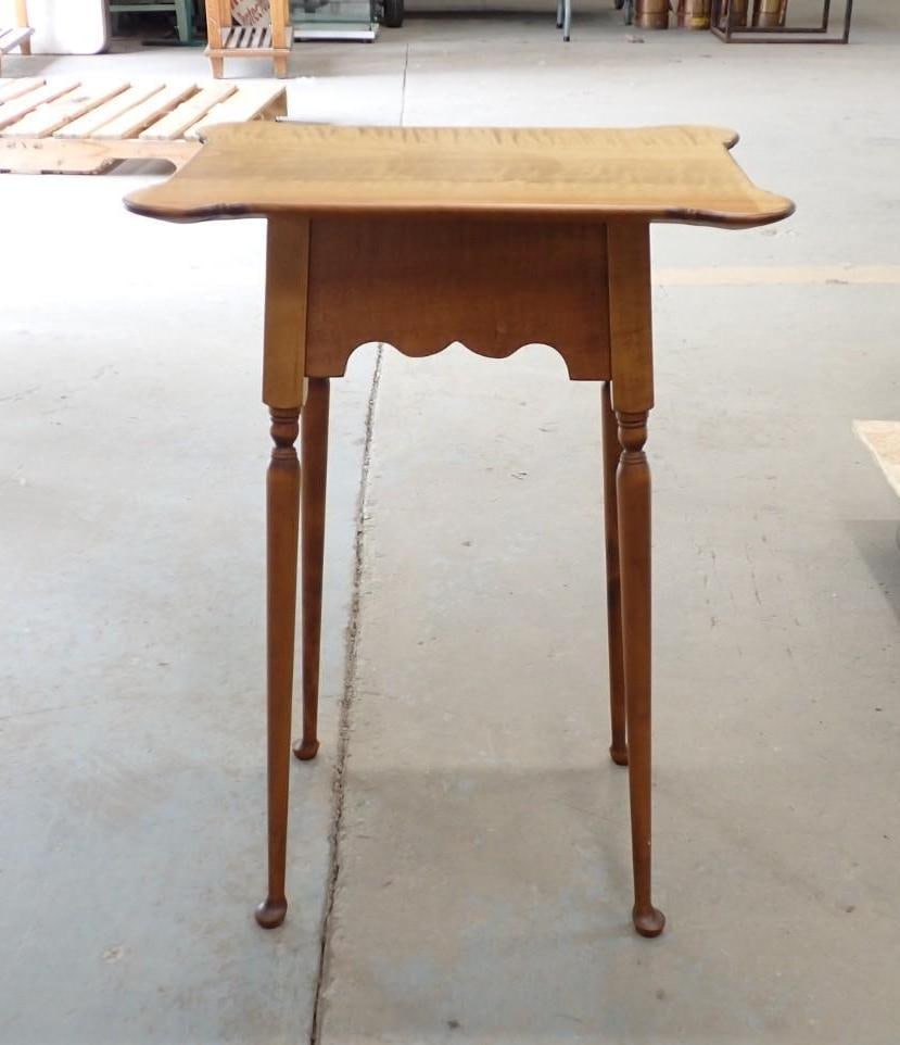 River Bend Ltd. Queen Anne Style Curly Maple Stand: 19" x 14.25" x 26" in height