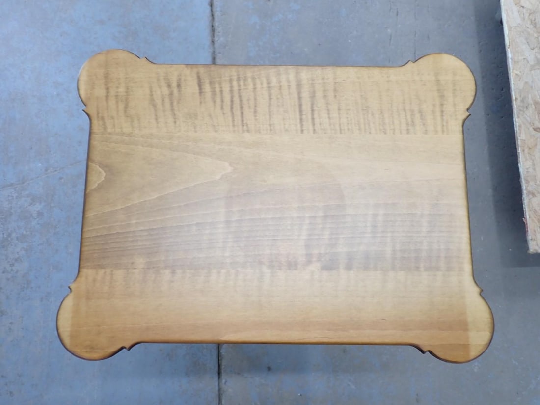River Bend Ltd. Queen Anne Style Curly Maple Stand - 2