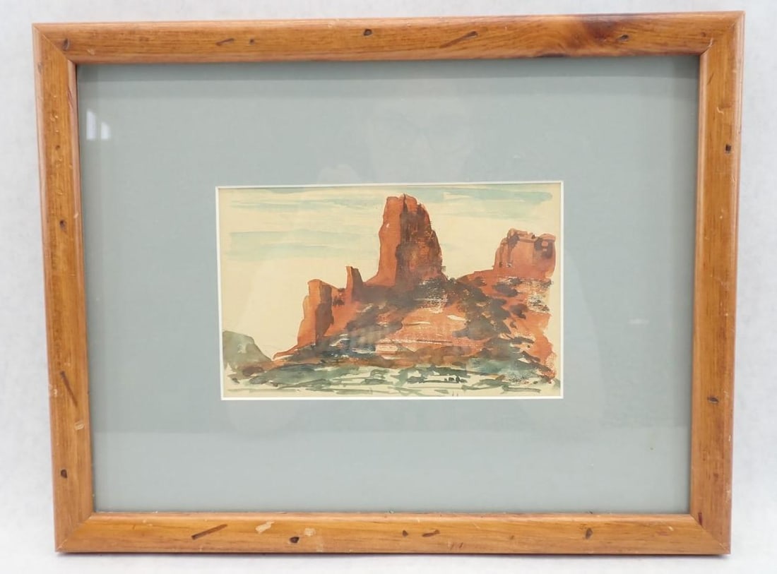 (2) Louise Hitchcock Arizona Landscape Watercolor Paintings - 6